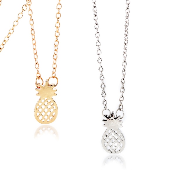 Gold Pineapple Dainty Delicate Pendant Necklace - Picture 3 of 8